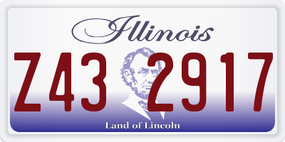 IL license plate Z432917