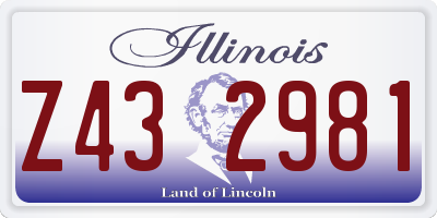 IL license plate Z432981