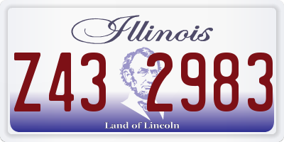 IL license plate Z432983
