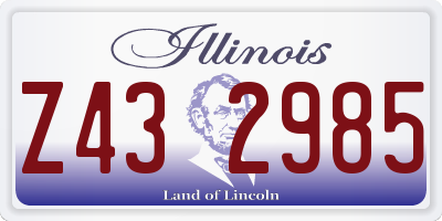 IL license plate Z432985