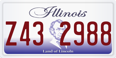 IL license plate Z432988