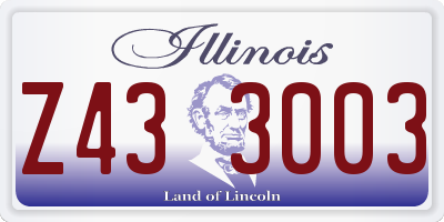 IL license plate Z433003