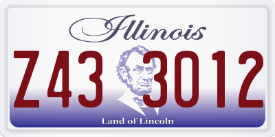 IL license plate Z433012