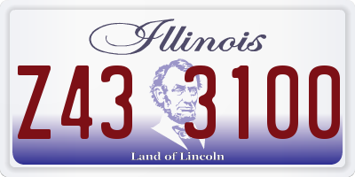 IL license plate Z433100