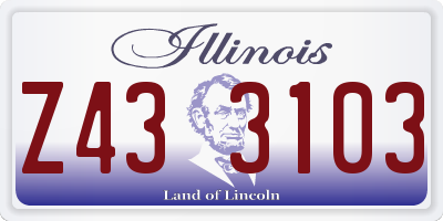 IL license plate Z433103