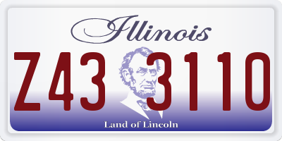 IL license plate Z433110
