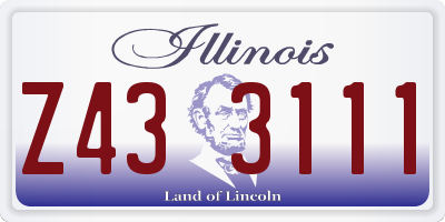 IL license plate Z433111