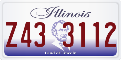 IL license plate Z433112