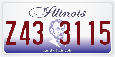 IL license plate Z433115