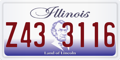 IL license plate Z433116