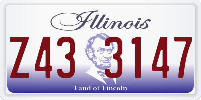 IL license plate Z433147