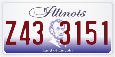 IL license plate Z433151