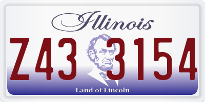 IL license plate Z433154