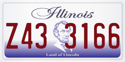 IL license plate Z433166
