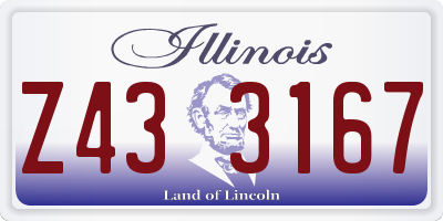 IL license plate Z433167