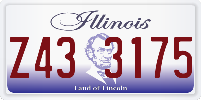 IL license plate Z433175