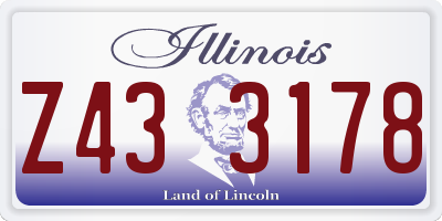 IL license plate Z433178
