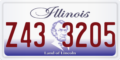 IL license plate Z433205