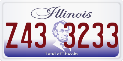 IL license plate Z433233