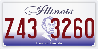 IL license plate Z433260
