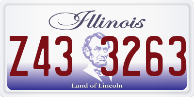IL license plate Z433263