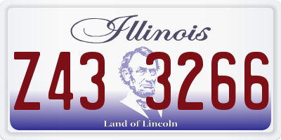 IL license plate Z433266