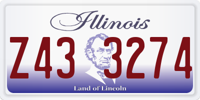 IL license plate Z433274