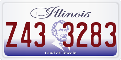 IL license plate Z433283