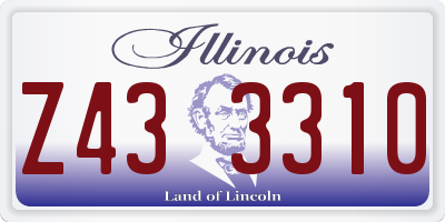 IL license plate Z433310