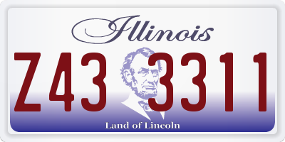 IL license plate Z433311