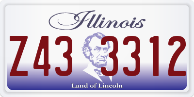 IL license plate Z433312