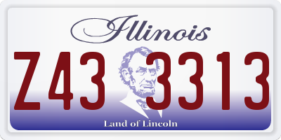 IL license plate Z433313