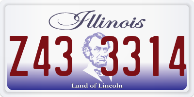 IL license plate Z433314