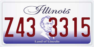 IL license plate Z433315