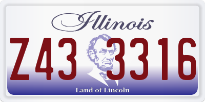 IL license plate Z433316