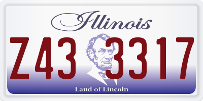 IL license plate Z433317