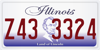 IL license plate Z433324