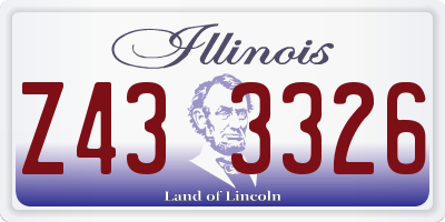 IL license plate Z433326