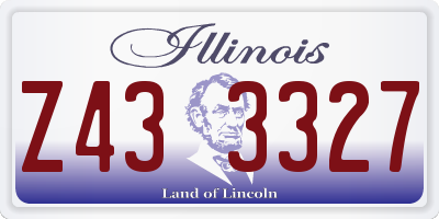 IL license plate Z433327