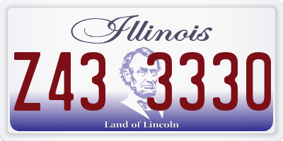 IL license plate Z433330