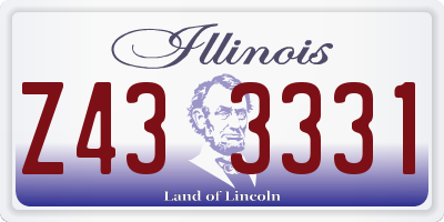 IL license plate Z433331
