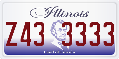 IL license plate Z433333