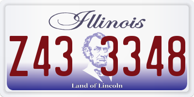 IL license plate Z433348