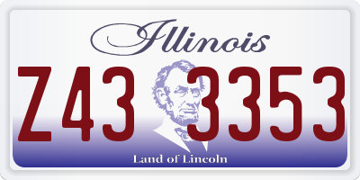 IL license plate Z433353