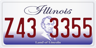 IL license plate Z433355