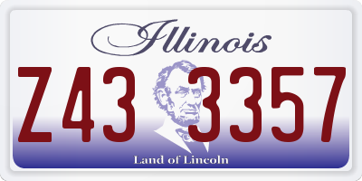 IL license plate Z433357
