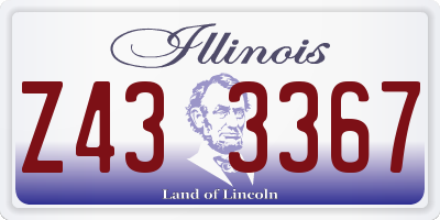 IL license plate Z433367