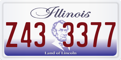 IL license plate Z433377