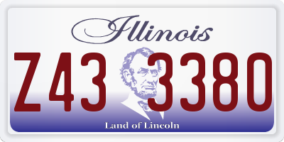 IL license plate Z433380