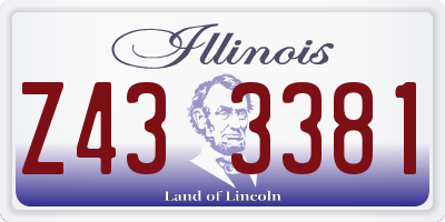 IL license plate Z433381